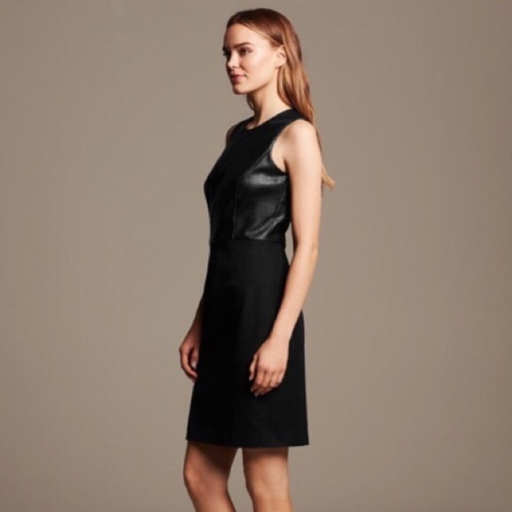 Banana Republic | Skater Faux Leather Dress